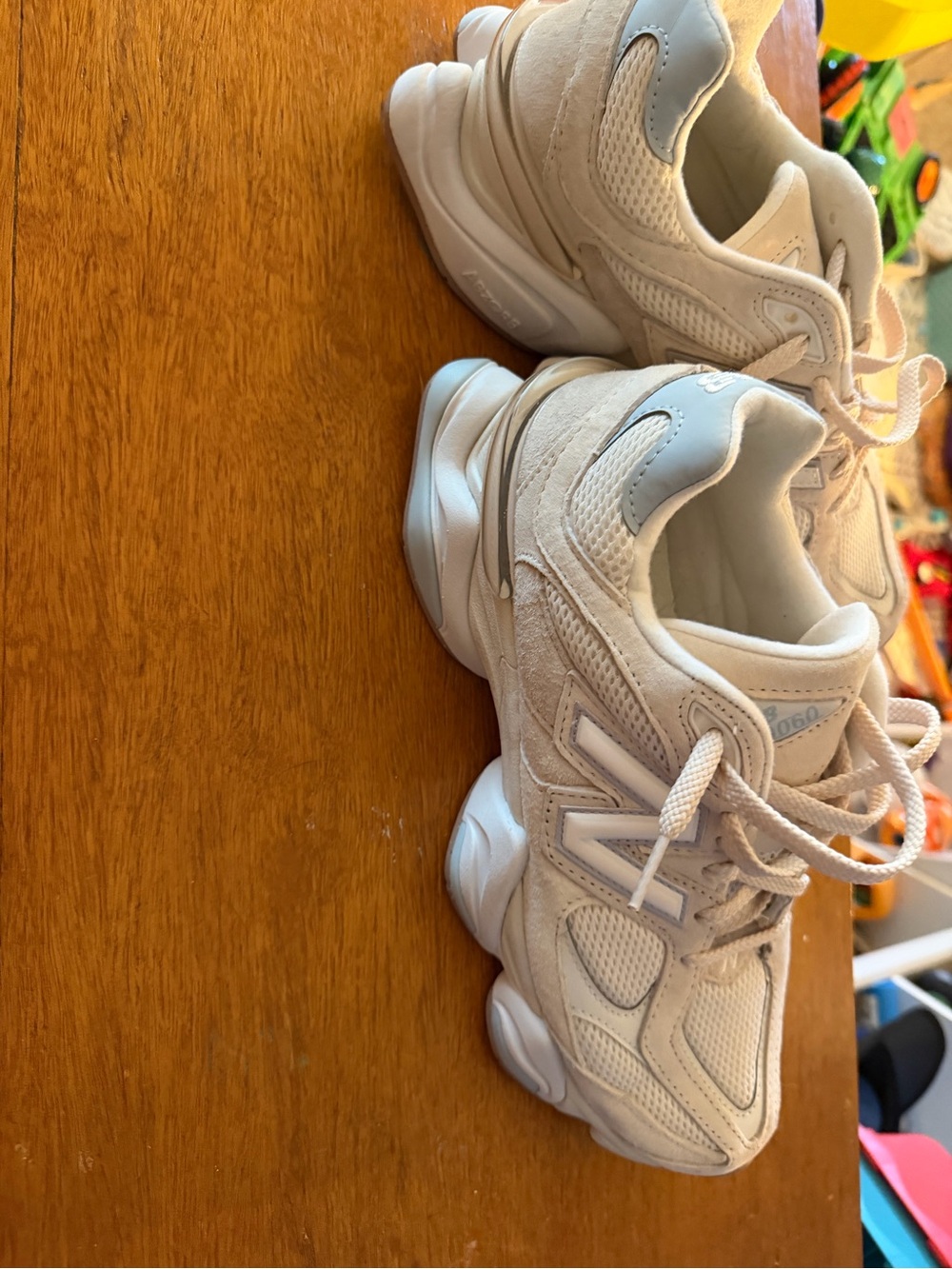 New Balance Cream/Tan Women’s Athletic Sneakers - Picture 3 of 6